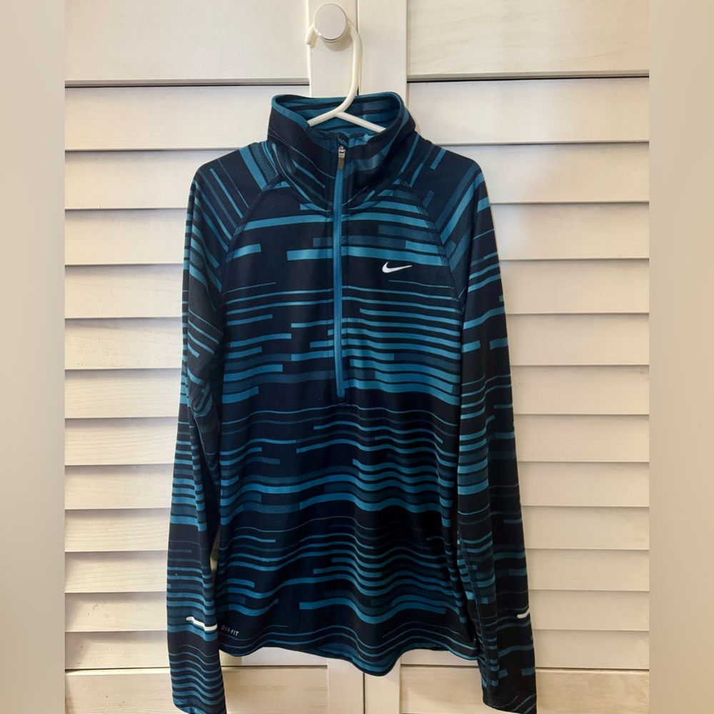 NIKE Dri-FIT Blue and Black Running Top